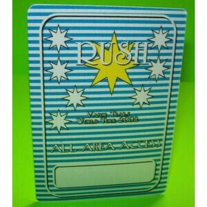 Rush Vapor Trails Concert Tour Backstage Pass Original 2002 Hard Rock Music Gift